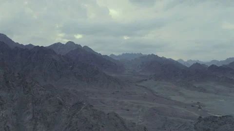 Beautiful view of stone rocks with clouds. Aerial top view 4K Stock Footage 90053431