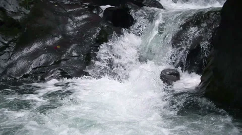 Beautiful view of the stream in Mt. Emei at daytime Stock-Footage 40763622