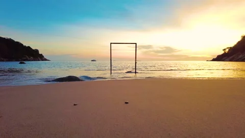 Beautiful view of Sun set on the sea with Phi Phi Island, Stock Footage 151475355