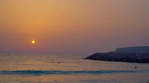 Beautiful view of the sunset on the beach Stock Footage 103801615