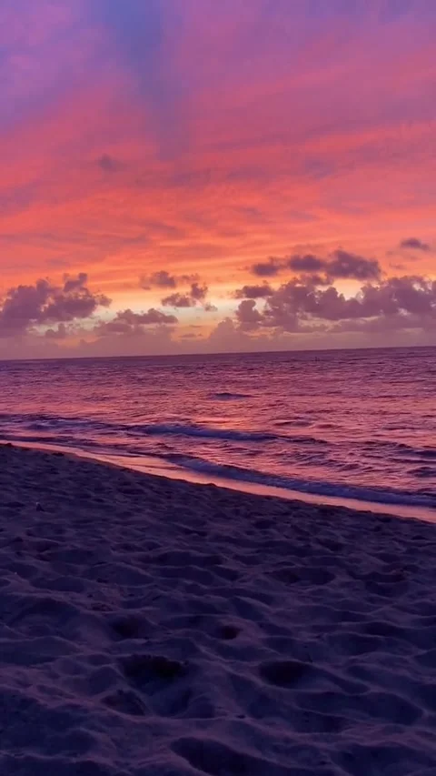Beautiful view of the sunset over the cool sea 動画素材 244352411