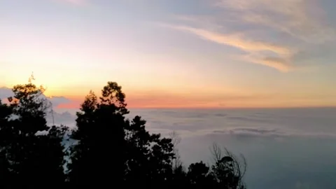 Beautiful view at sunset over the mountain Stock Footage 228367301