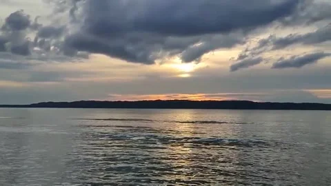Beautiful view of the sunset over the ocean 動画素材 244177019