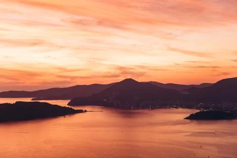 Beautiful view of the sunset Stock Photos