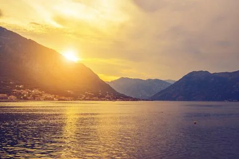Beautiful view of the sunset Stock Photos
