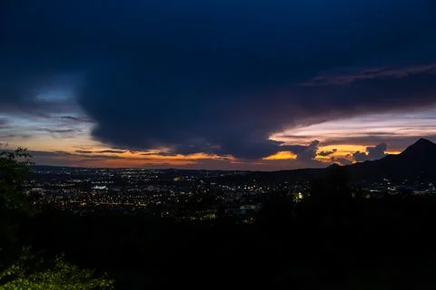 A beautiful view of the sunset Stock Photos
