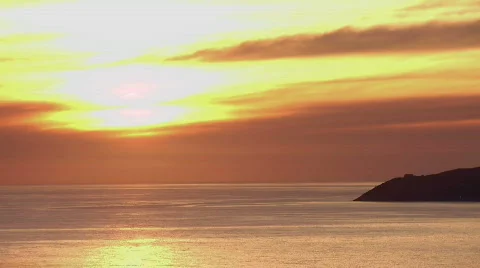 Beautiful view of the sunset on sea timelapse Stock Footage