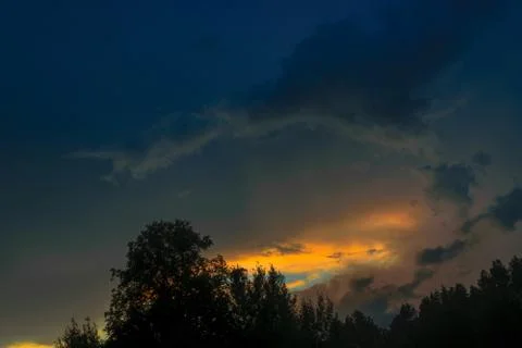 Beautiful view of sunset storm clouds Stock Photos