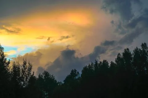 Beautiful view of sunset storm clouds Foto stock