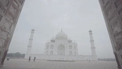 A beautiful view of Taj Mahal Stock Footage