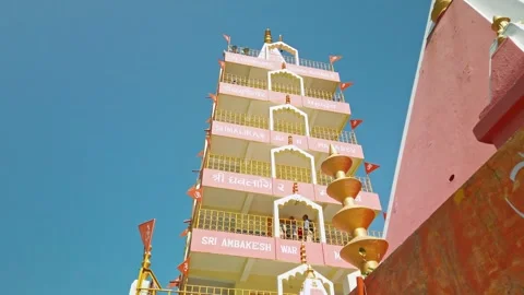 Beautiful view of Tera Manzil Temple, Trayambakeshwar in Rishikesh. Stock Footage 150190518