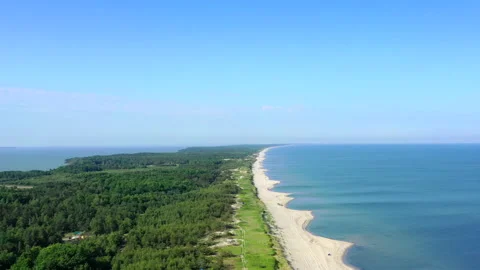 Beautiful view from the top of the Baltic (Vislin) spit. Stock Footage 138877534