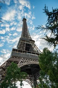 Beautiful view from the top of Eiffel tower during the sunset in Paris, Franc Stock Photos