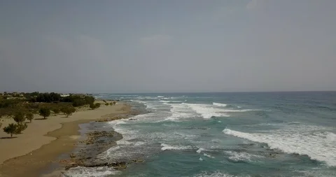 Beautiful view from the top of the ocean with waves Stock Footage 101513832
