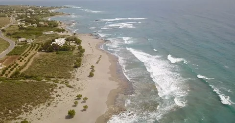 Beautiful view from the top of the ocean with waves Stock Footage 101514040