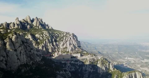 Beautiful view from the top of the old monastery in the mountains Stock Footage 97391275