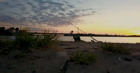 Beautiful view from the top of the river and sunset Stock Footage 101285587