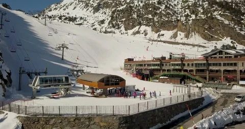 Beautiful view from the top of a ski resort, the Principality of Andorra la Stock Footage 104408735