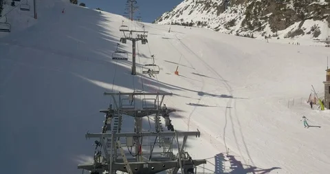 Beautiful view from the top of a ski resort, the Principality of Andorra la Stock Footage 104408834
