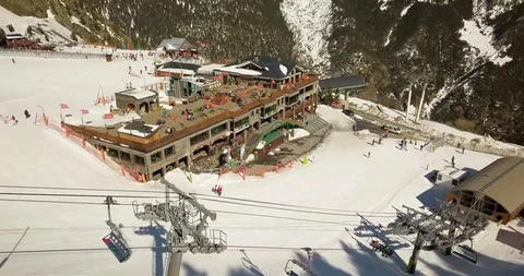 Beautiful view from the top of a ski resort, the Principality of Andorra la Stock Footage 104410217