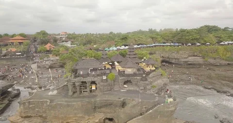 Beautiful view from the top of the temple tanah lot, Indonesia ostrav Bali Stock Footage 106770489