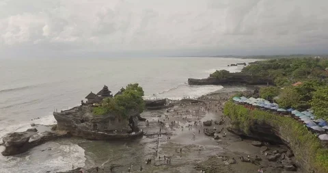 Beautiful view from the top of the temple tanah lot, Indonesia ostrav Bali Stock Footage 106770588