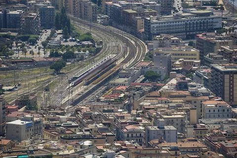 Beautiful view of the train station Stock Photos