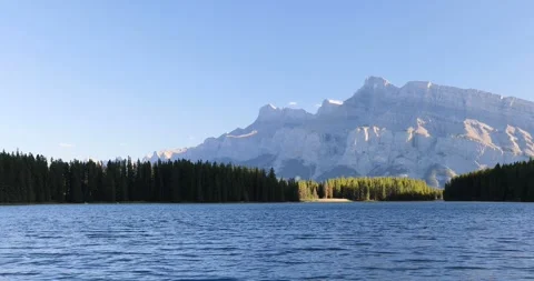 Beautiful view of Two Jake Lake in Banff National Park Stock Footage 255053193