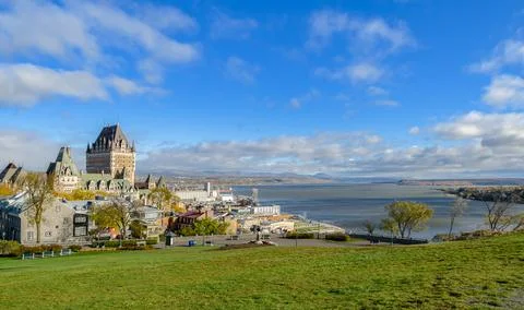 Beautiful view of Upper Town of Old Quebec City in Quebec, Canada Stock Photos