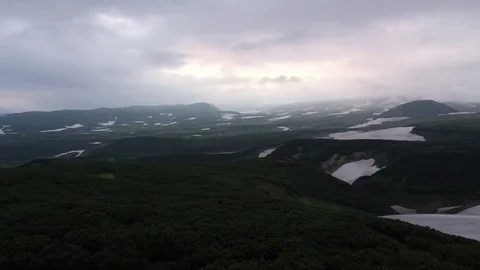 Beautiful View Of Valley At Mutnovsky Volcano Kamchatka,Russia Stock Footage 116298122