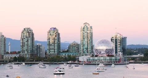Beautiful view of Vancouver Science World in Vancouver Stock Footage 257707402