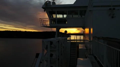 Beautiful View of Vivid Sunset From Deck of Ship at baltic Sea Stock-Footage 60583059