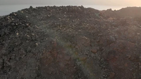 Beautiful view of the volcano rocks. The volcano on Santorini Stock Footage 119790685