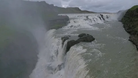 Beautiful view of the waterfall Gullfoss and the surrounding nature. Andreev. Stock Footage 78060148