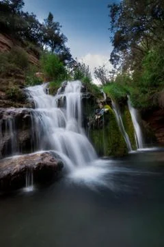 Beautiful view of the waterfall Stock Photos