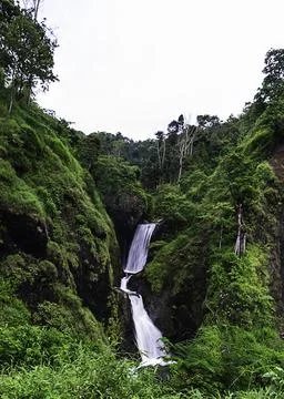Beautiful view of the waterfall. Stock Photos