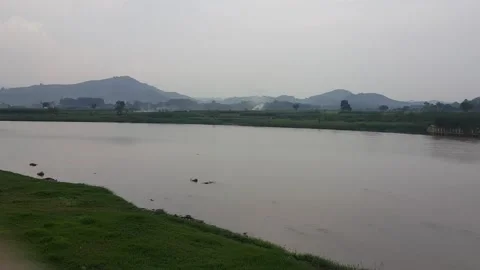Beautiful view of weir at afternon Stock Footage 241017919