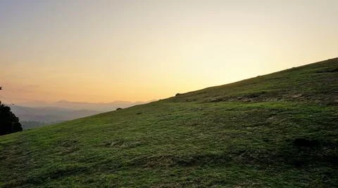 Beautiful view of Wenlock Downs 9th Mile Shooting Point, Ooty during sunset.  Stock Photos