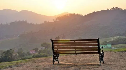 Beautiful view of Wenlock Downs 9th Mile Shooting Point, Ooty during sunset.  Stock Photos