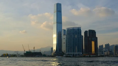 Beautiful view of West Kowloon Stock Footage 79052897