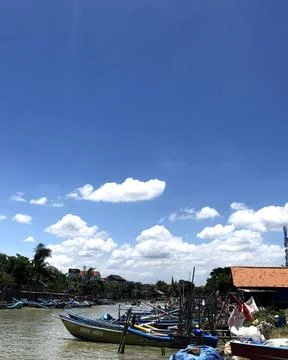 Beautiful view of white clouds and blue sky Stock Photos
