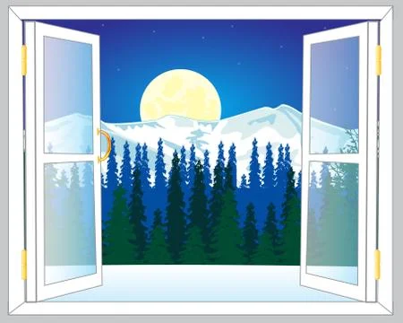 Beautiful view from window Illustrazione stock