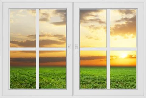 Beautiful view from the windows closed Stock Illustration