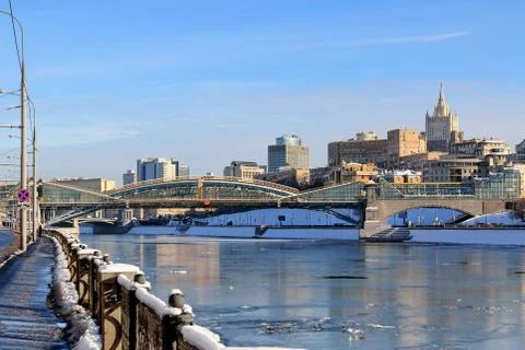 Beautiful view of winter Moscow Stock Photos