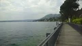 Beautiful view of wooden pier near lake Garda in Italy, landscape, nature 4k or 4k+ Resolution