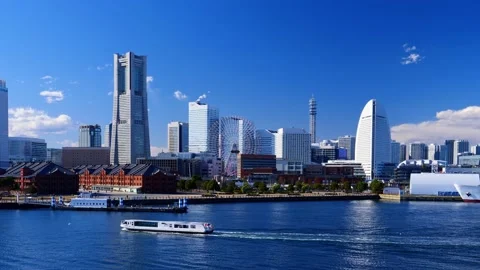 Beautiful view of Yokohama, Japan Stock Footage 158963053