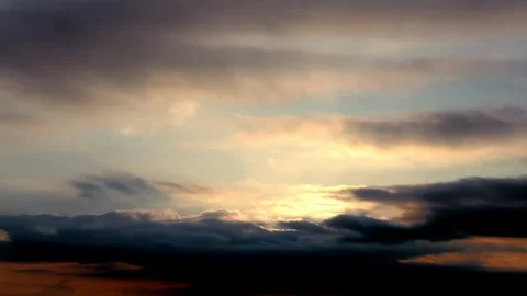 Beautiful view.Dramatic sunset. Moving cloudscape with beautiful sun Stock Footage 127232661