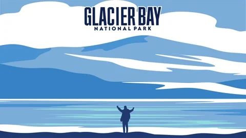 Beautiful views and beautiful skies at Glacier Bay National Park Stock Footage 319970853