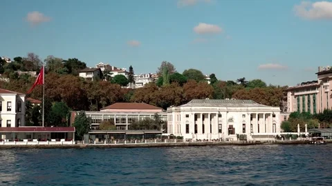 Beautiful views of Istanbul from the deck of the ship Stock Footage 281641464