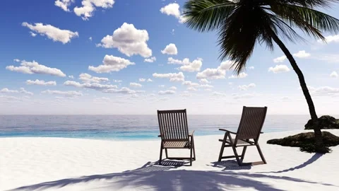 Beautiful views of palm trees and the sea during a tropical vacation. Video stock 317835332